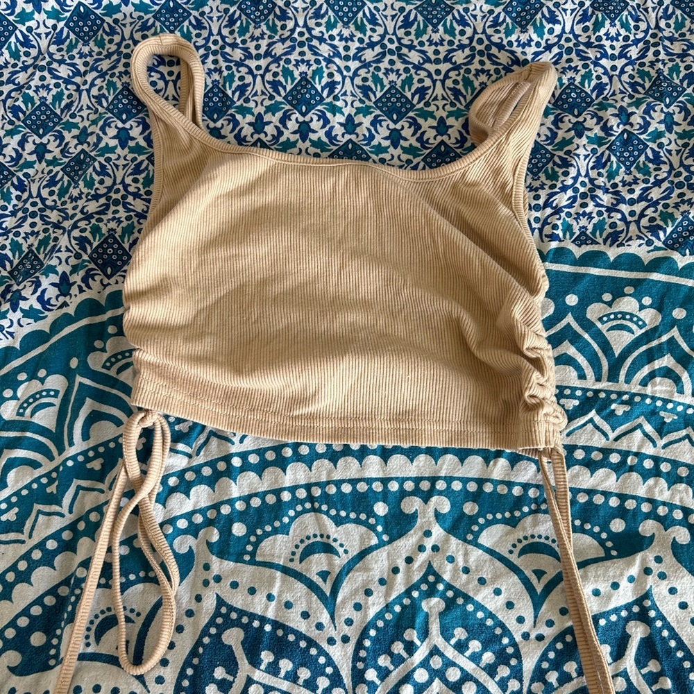 Cream / Tan Tank With Straps